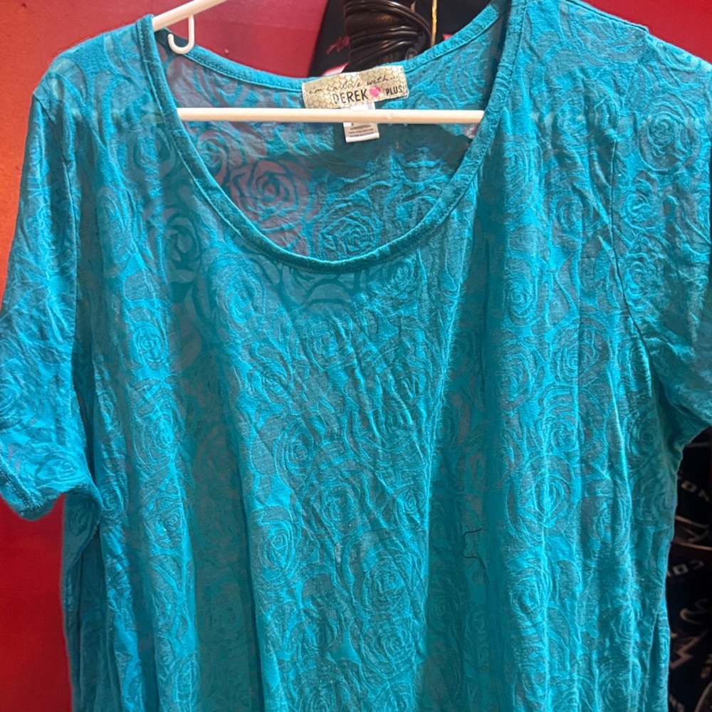 Derek Heart Blue Short Sleeve T-Shirt